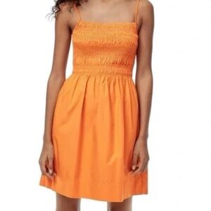 Aritzia Wilfred Sorrell Dress Citrico Orange Smocked Cotton Women's size Medium
